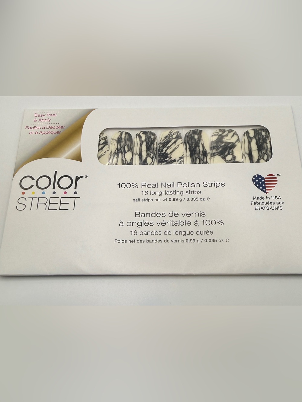 Color Street Black and White Marble Nail Strips